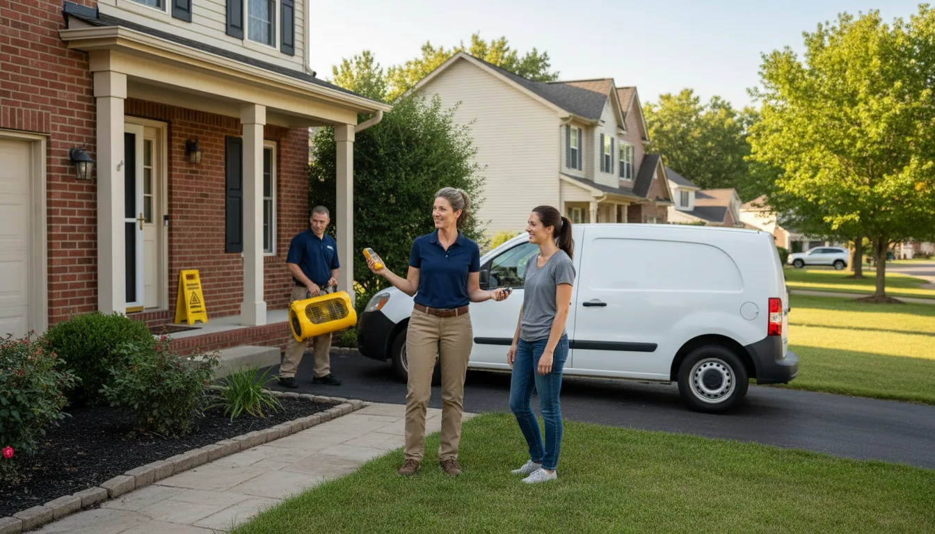 Residential water damage restoration in Darien, IL